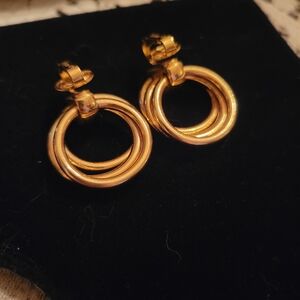 Elegant Goldtone Hoop Clip Earrings